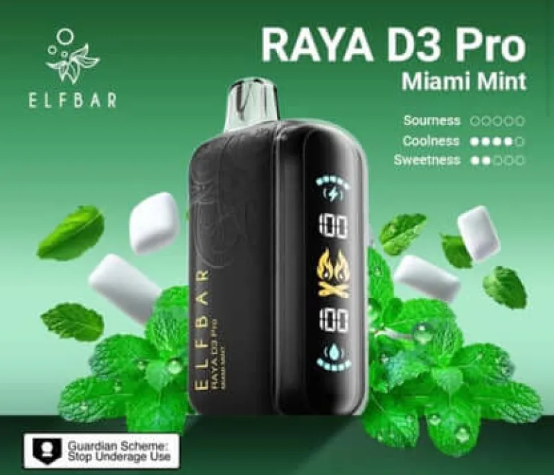ELF BAR Raya D3 Pro- Miami Mint (30 000 Puffs)