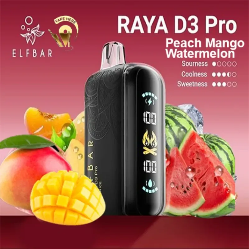 ELF BAR Raya D3 Pro – Peach Mango Watermelon (30 000 Puffs)