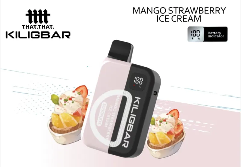 KILIGBAR 6000puffs kit- Mango Strawberry ice cream